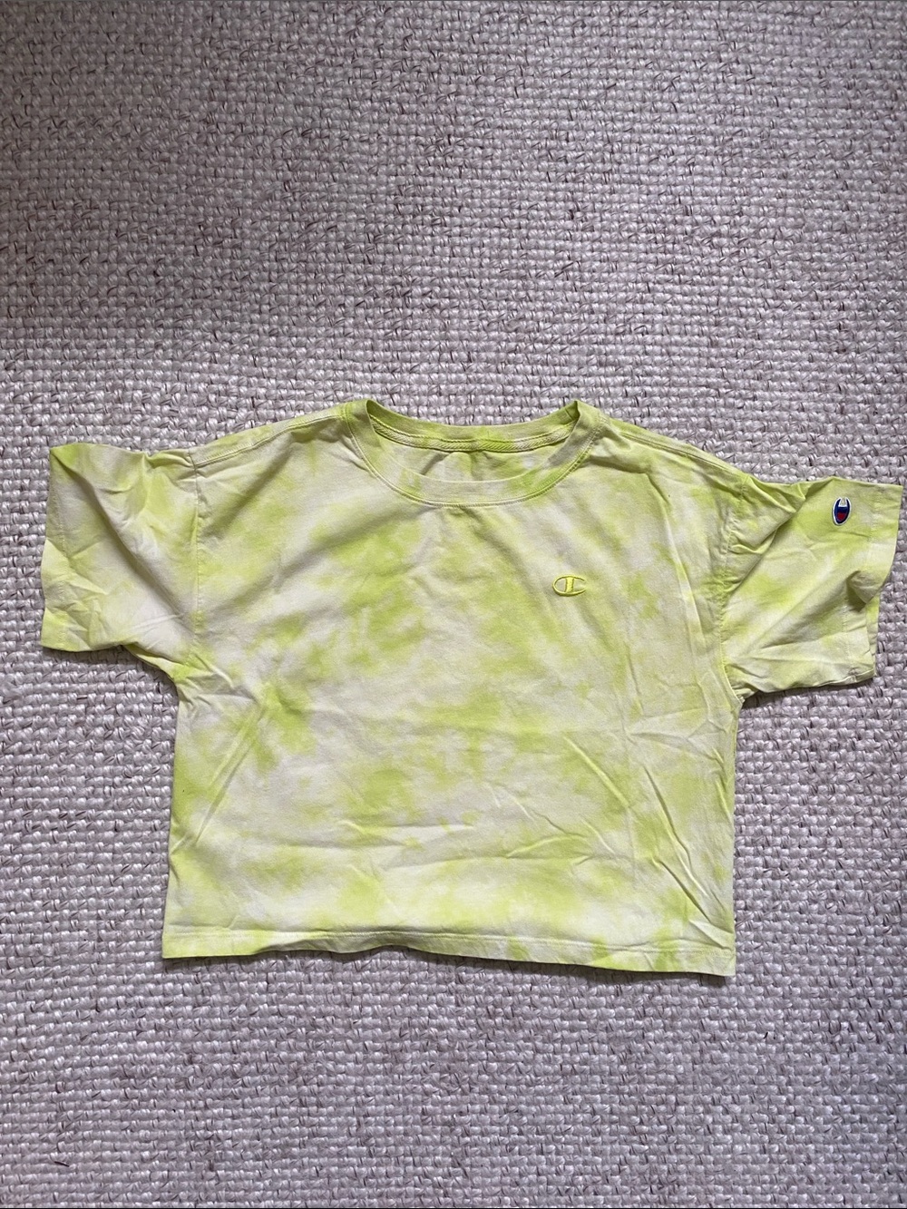 Champion Lime Green Tie-Dye Crop Tee